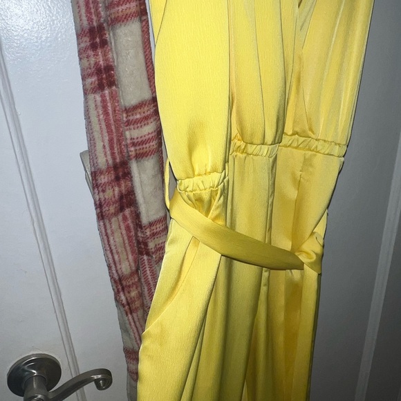 Yellow Silk Jumpsuit with Tie (size small) - Picture 11 of 11